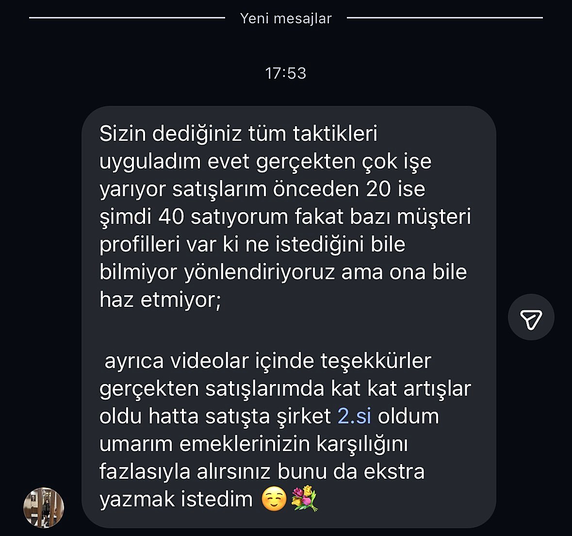 Katılımcı mesajı