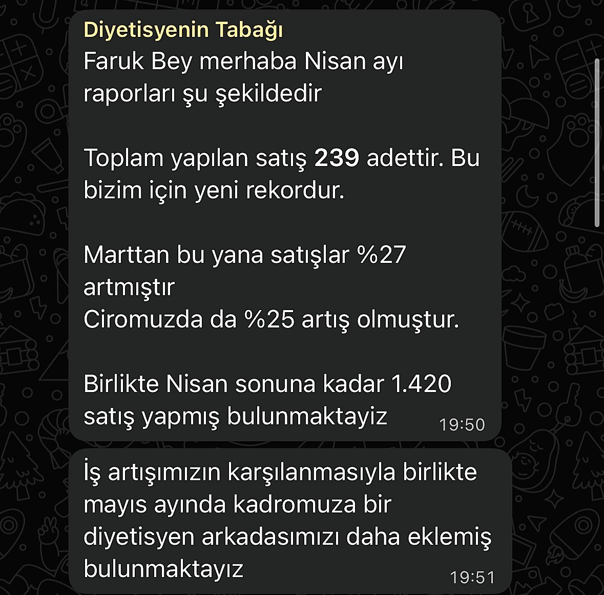 Katılımcı mesajı