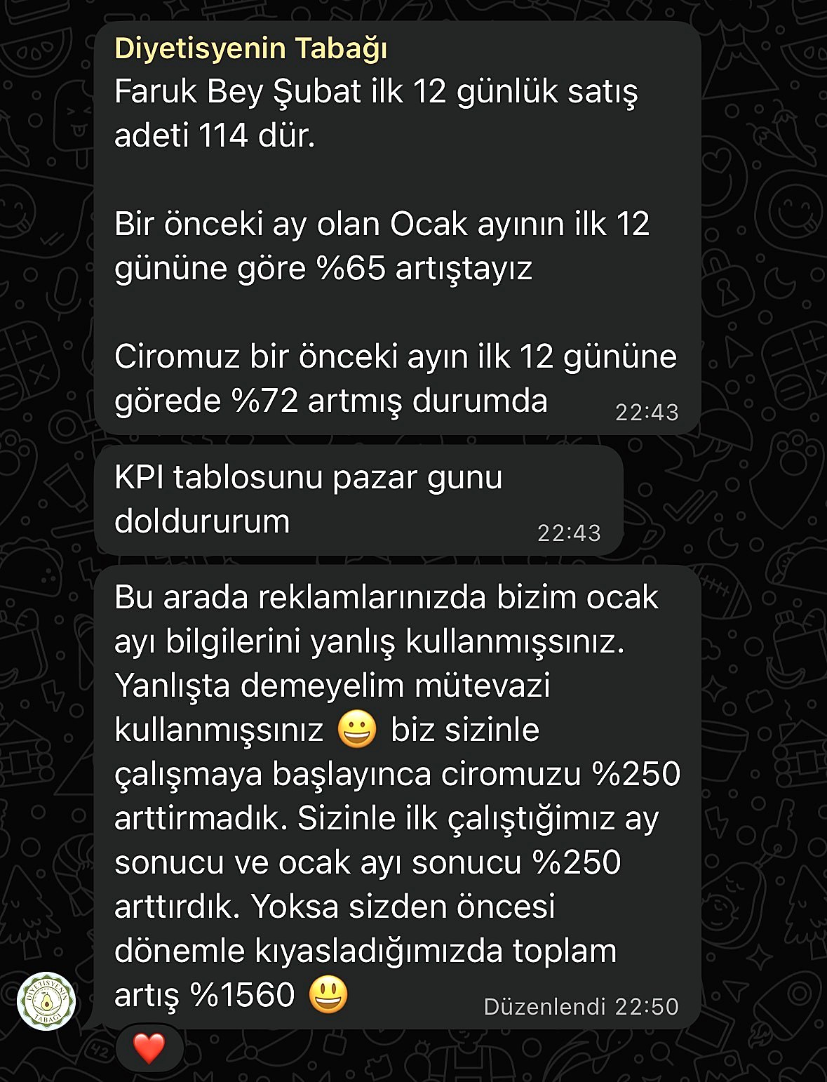 Katılımcı mesajı
